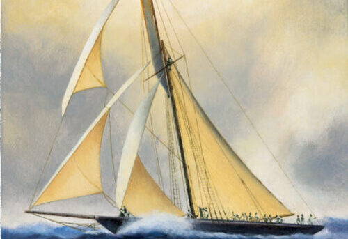 Pinot ship painting by Michael Surles