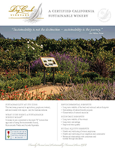 A certified California Sustainable Winery