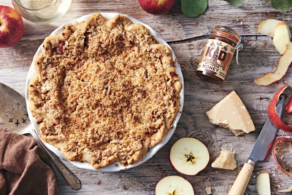 Kim's Apple Parmesan Pie with K&D Mercantile Estate Honey