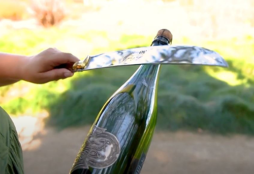 Sabering a Champagne Bottle