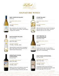 Signature Wine Portfolio Product Sheet
