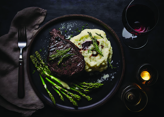 Coffee-Rubbed Filet Mignon with Truffled Mashed Potatoes